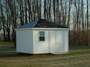 Shed on sloped yard